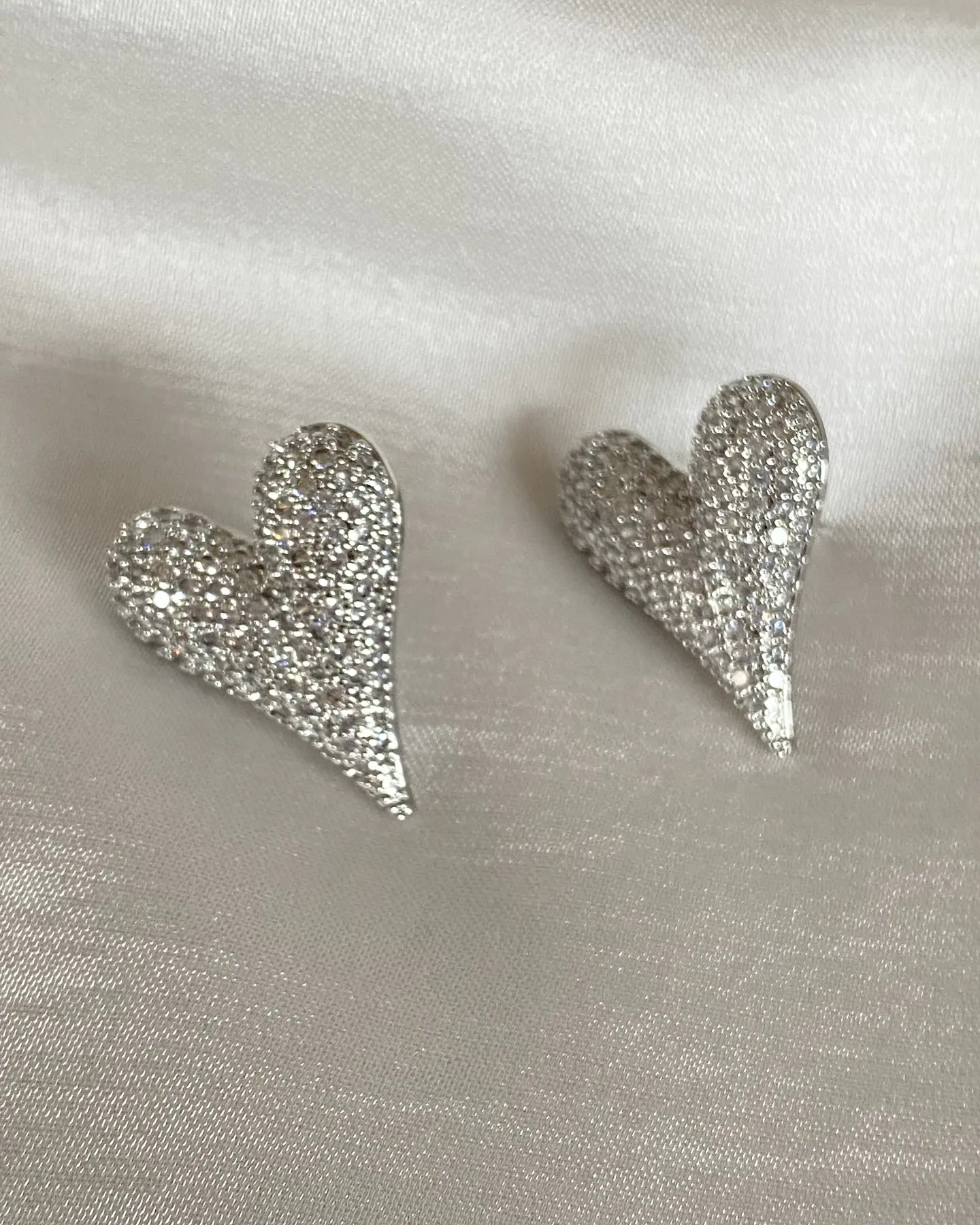 Aros Corazon Inflado Stiletto Circones Silver 3