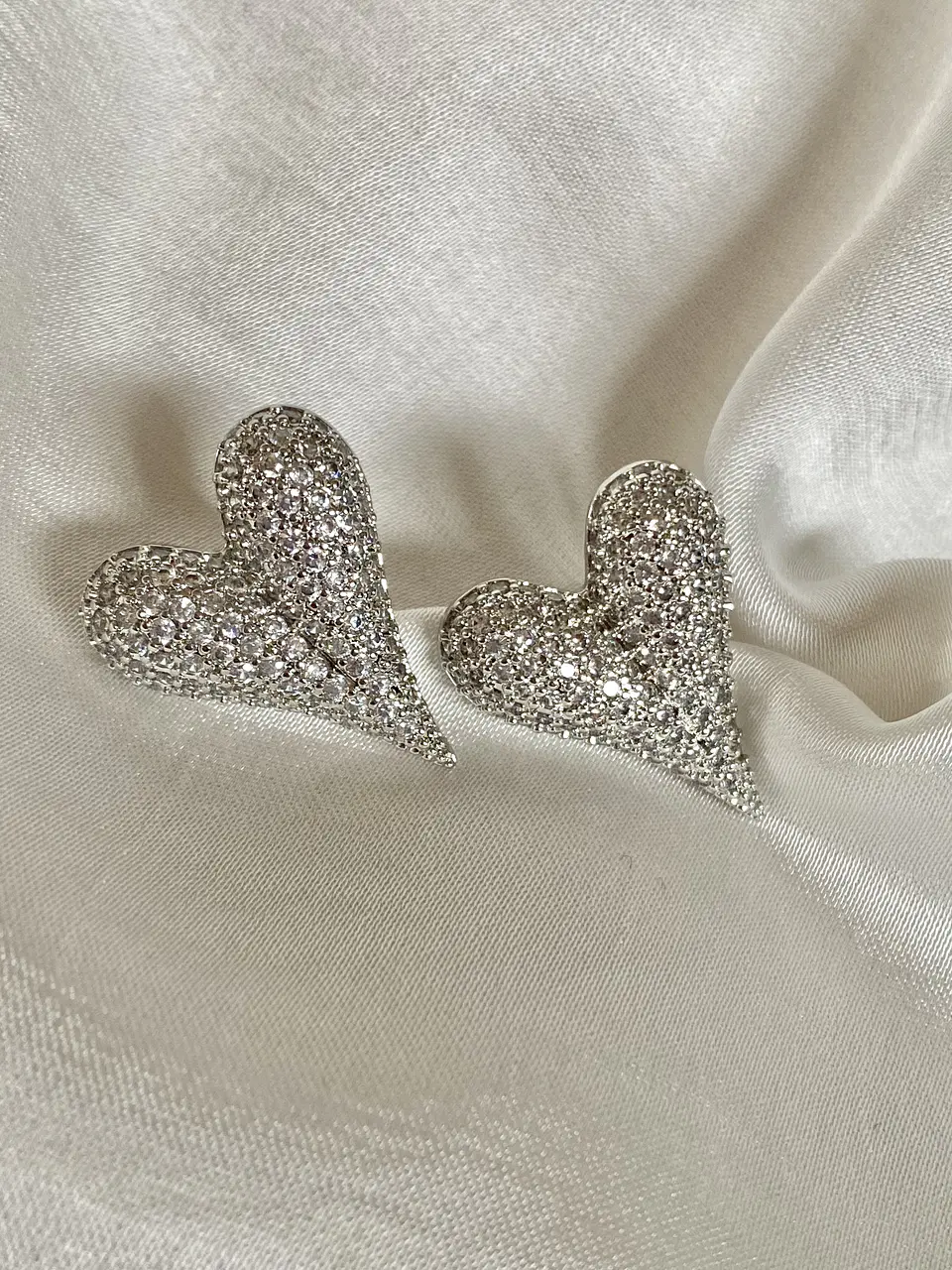 Aros Corazon Inflado Stiletto Circones Silver 4
