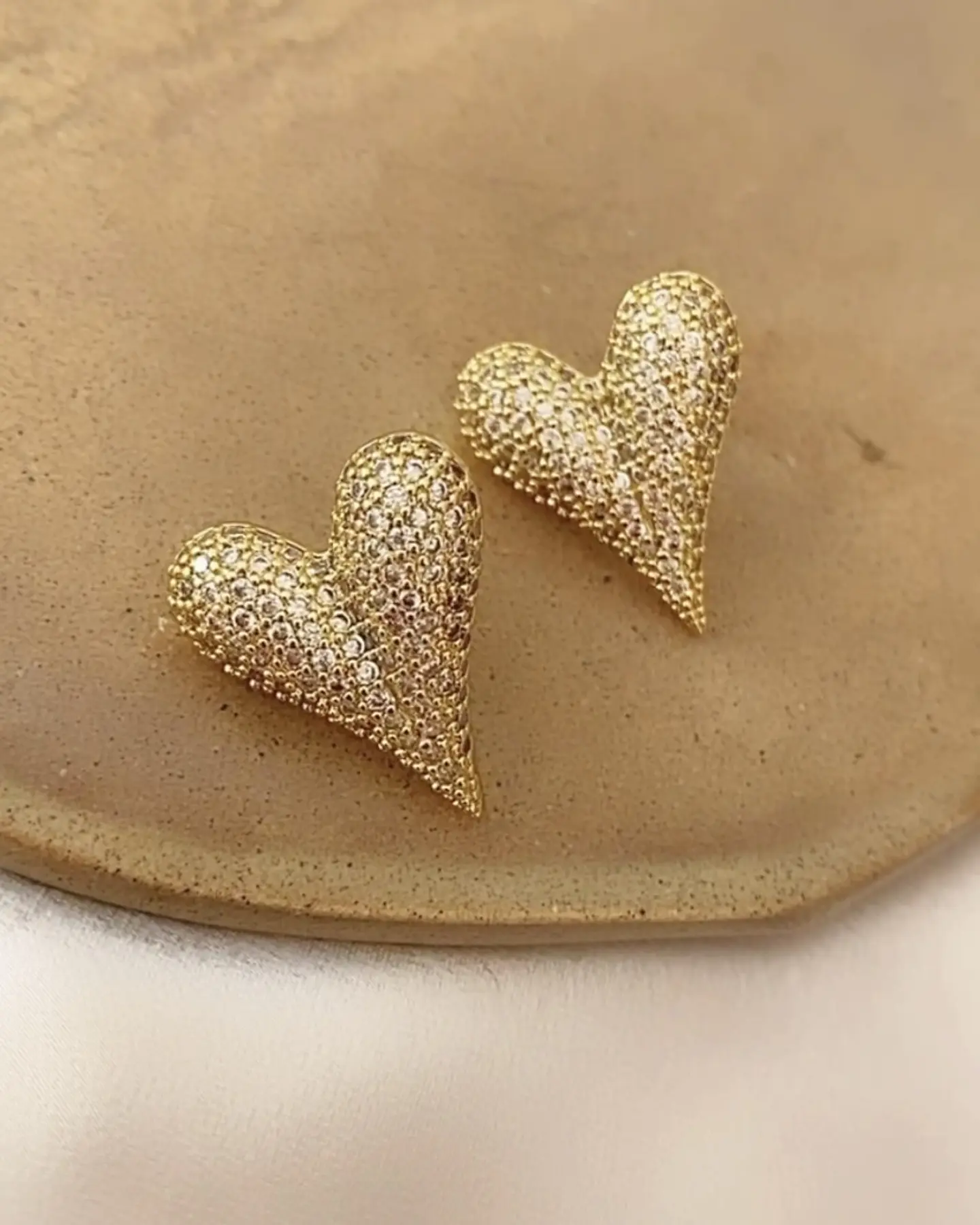 Aros Corazón Inflado Stiletto Circones Gold 1