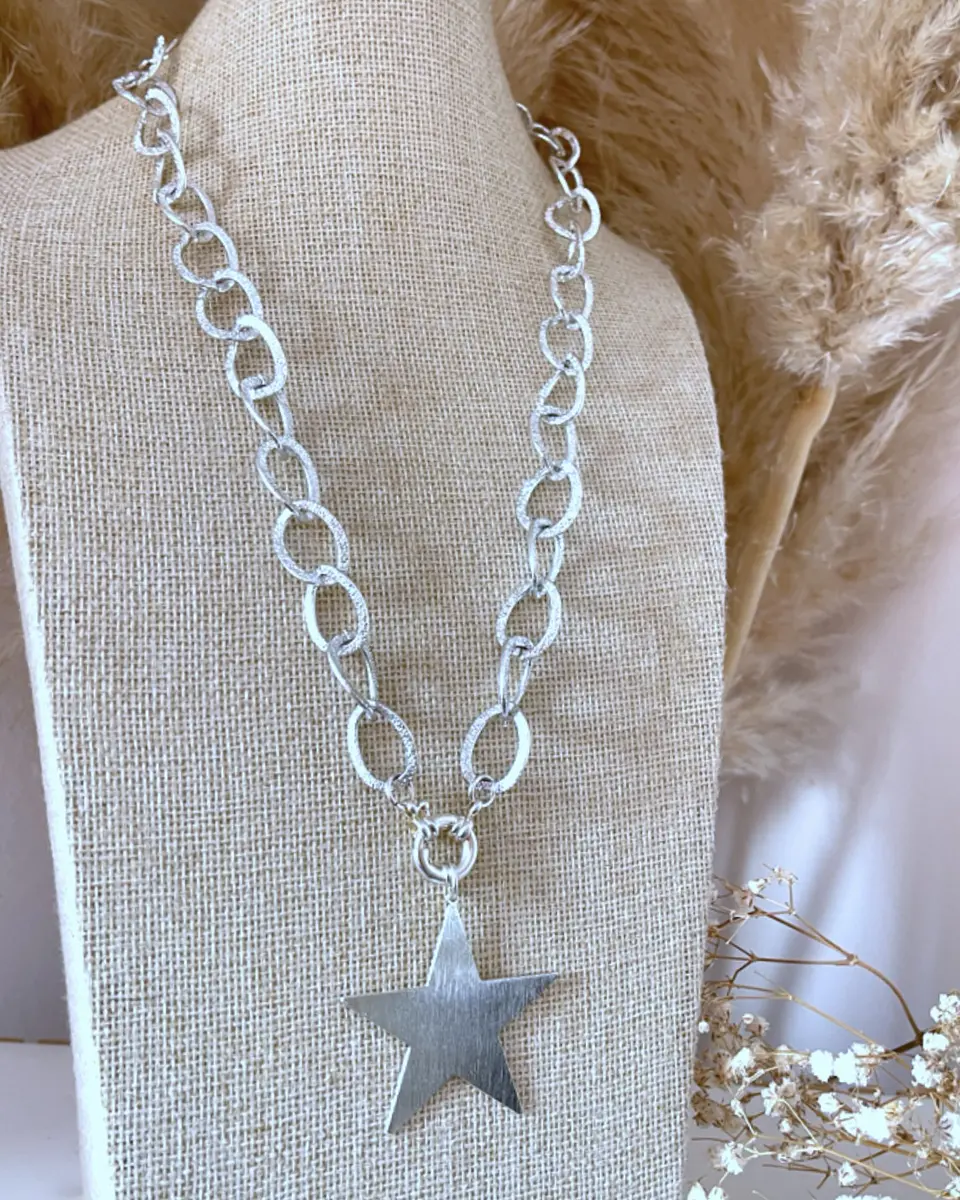 Collar Maxi Estrella Lijada Silver 4