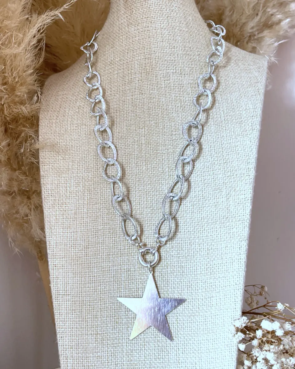 Collar Maxi Estrella Lijada Silver 2