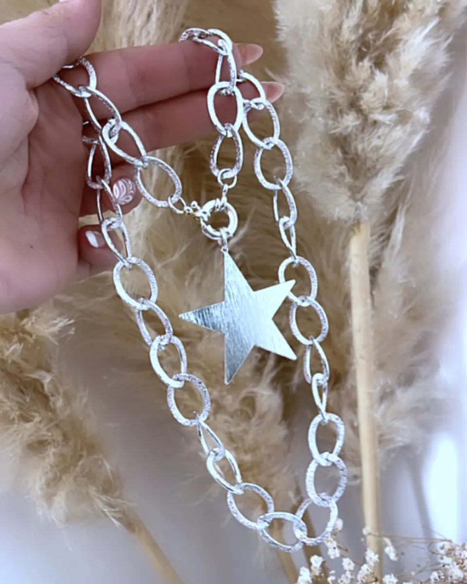 Collar Maxi Estrella Lijada Silver 3
