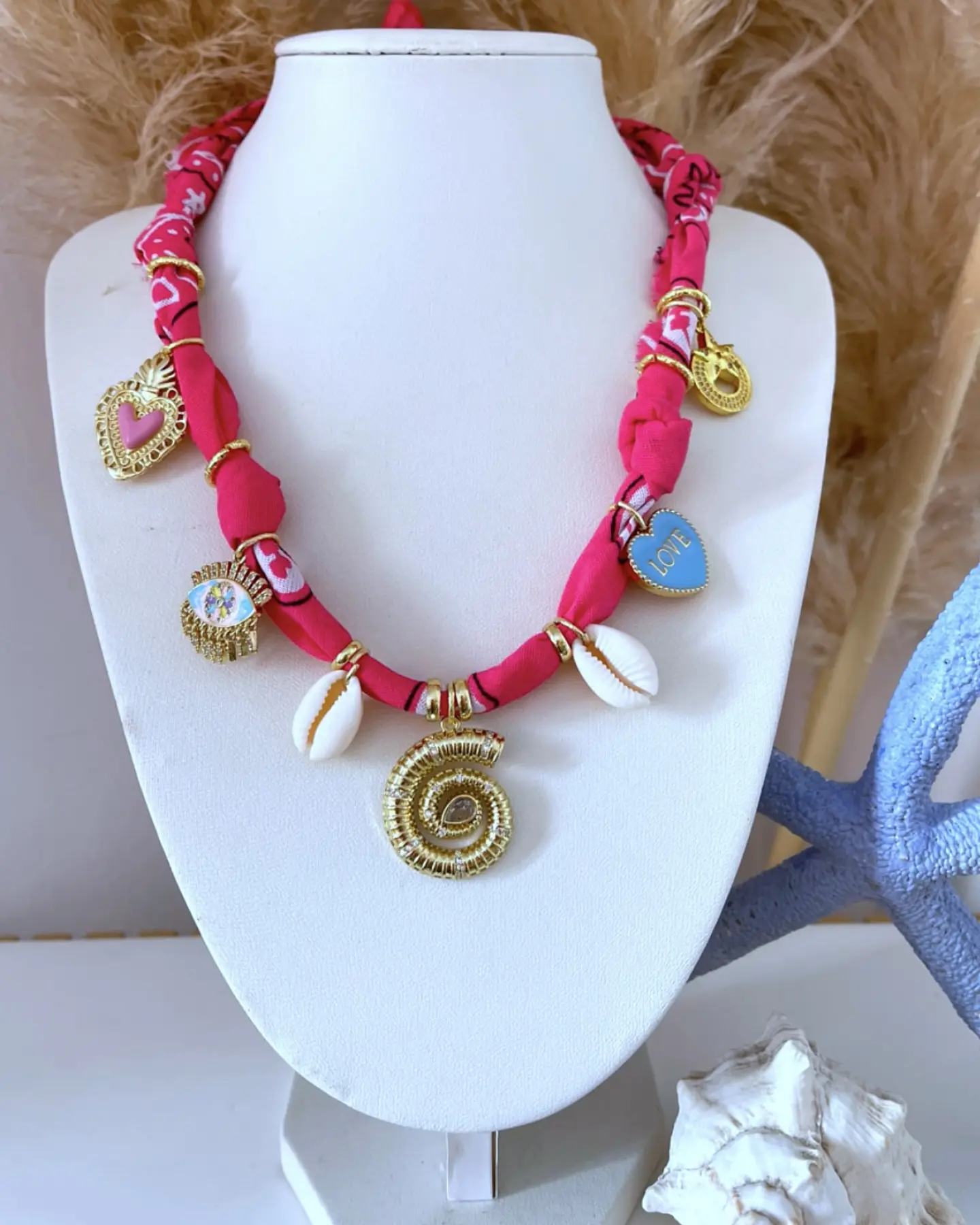 Collar Bandana Fucsia Multidije Gold 4