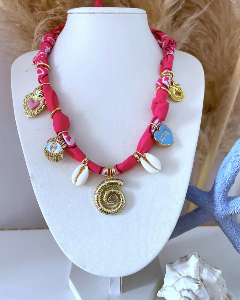 Collar Bandana Fucsia Multidije Gold 4