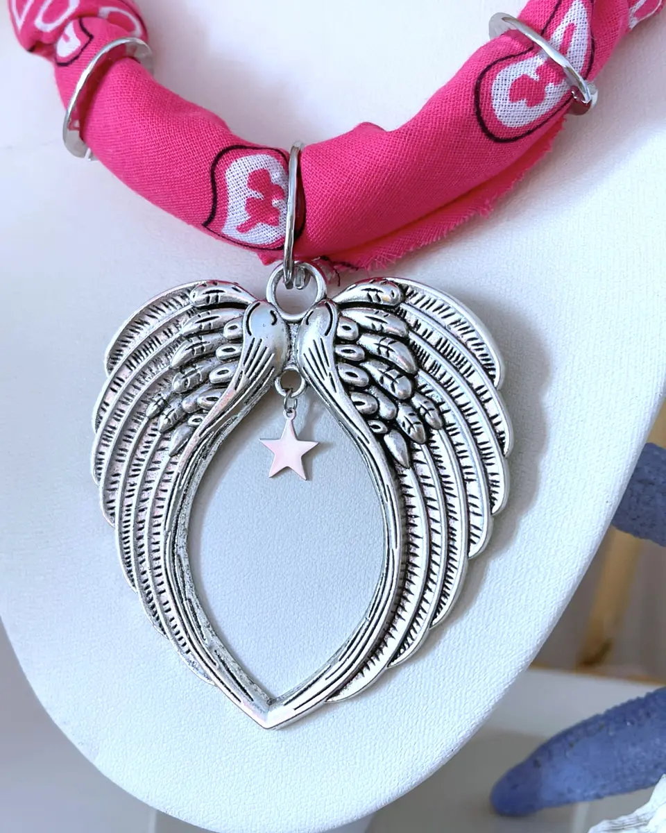 Collar Bandana Fucsia Maxi Alas Silver 3
