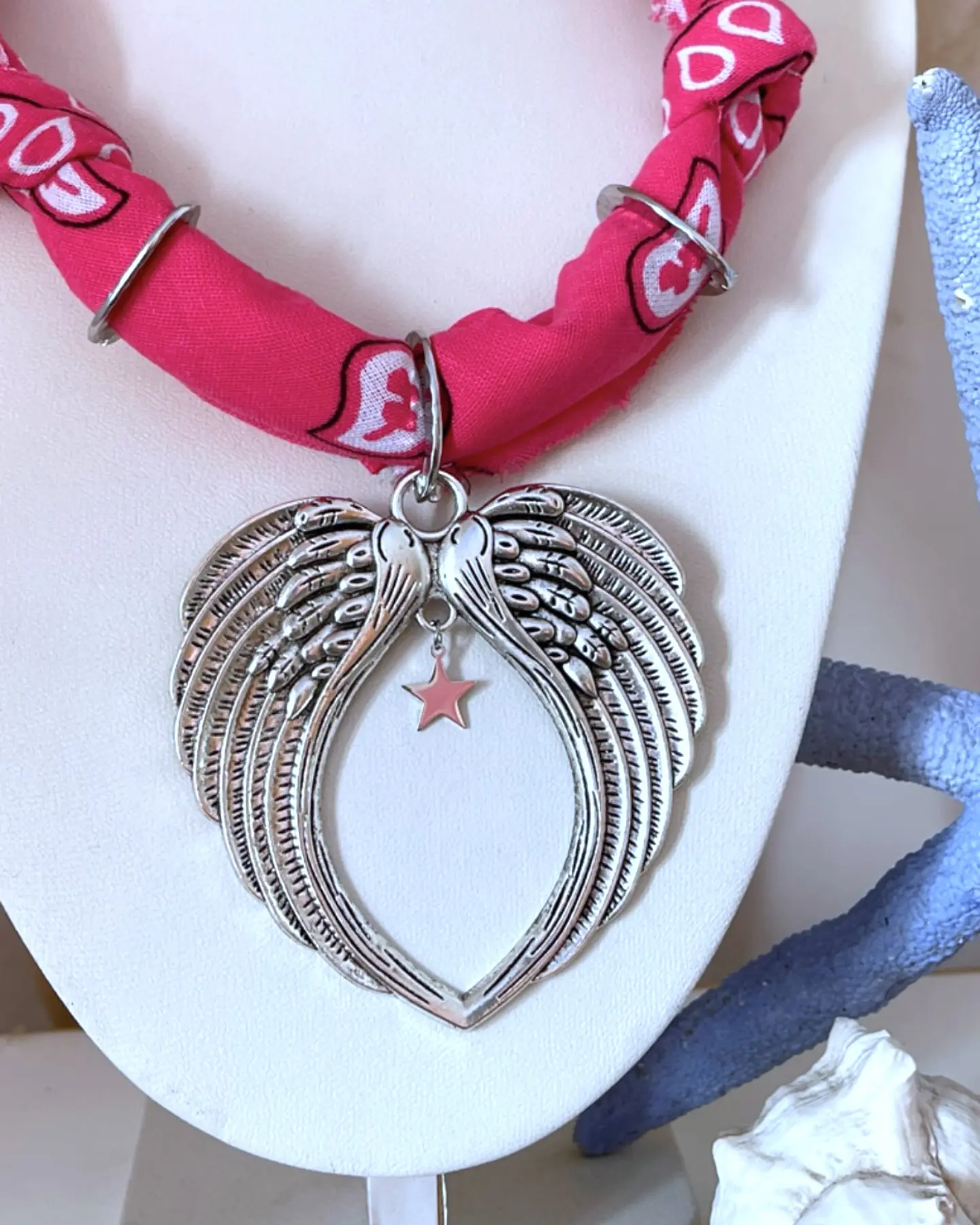 Collar Bandana Fucsia Maxi Alas Silver 6