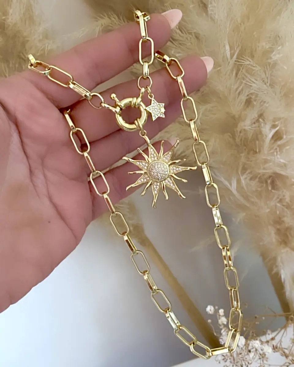 Collar Sol Circones Punto de luz Gold 2