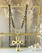 Collar Maxi Cruz eslabones Grafito Black - Miniatura 1