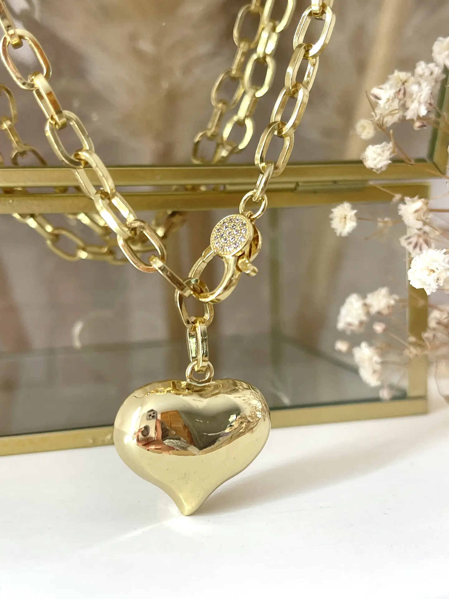 Collar XL Corazón Lariat Gold 2