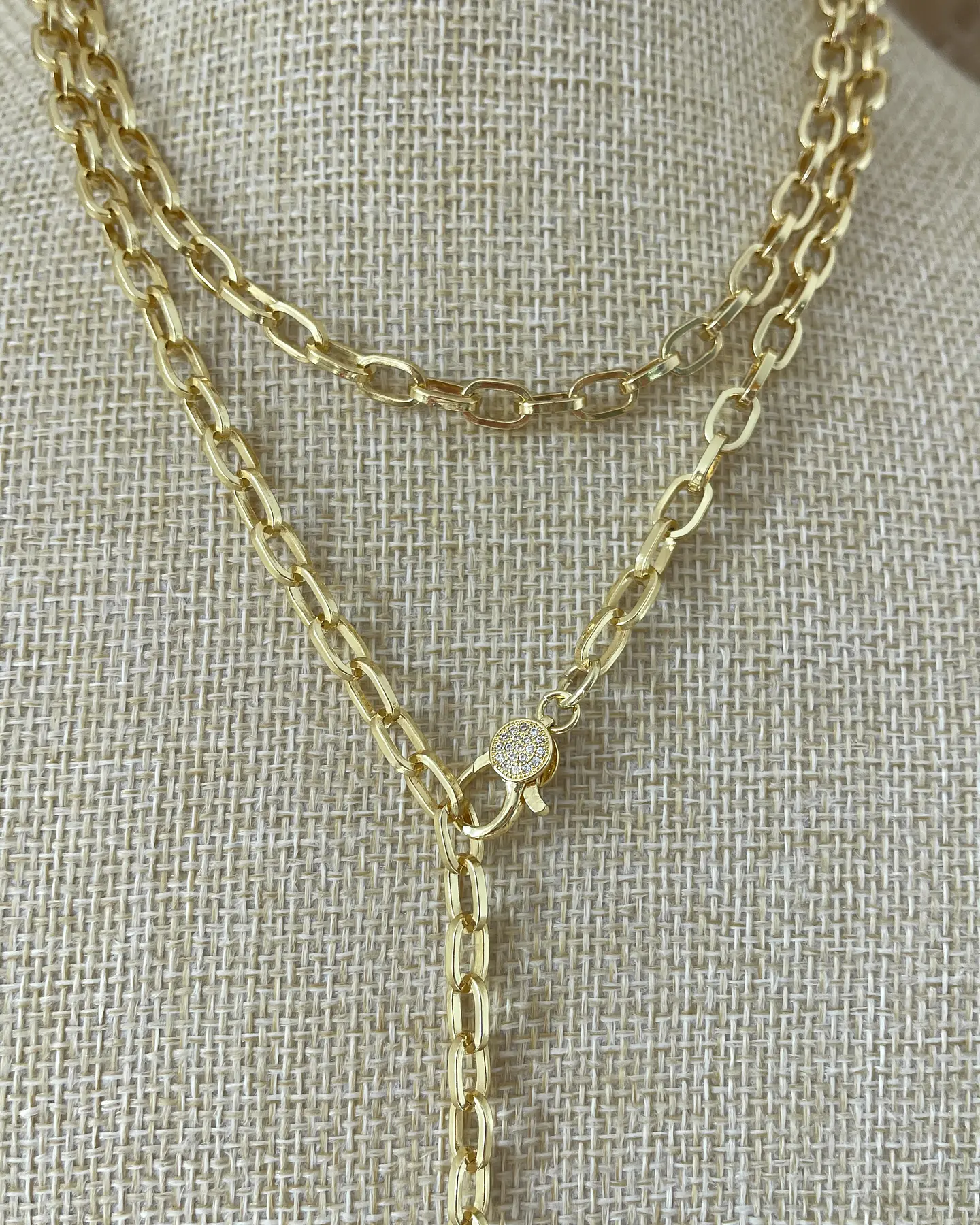 Collar XL Corazón Lariat Gold 3