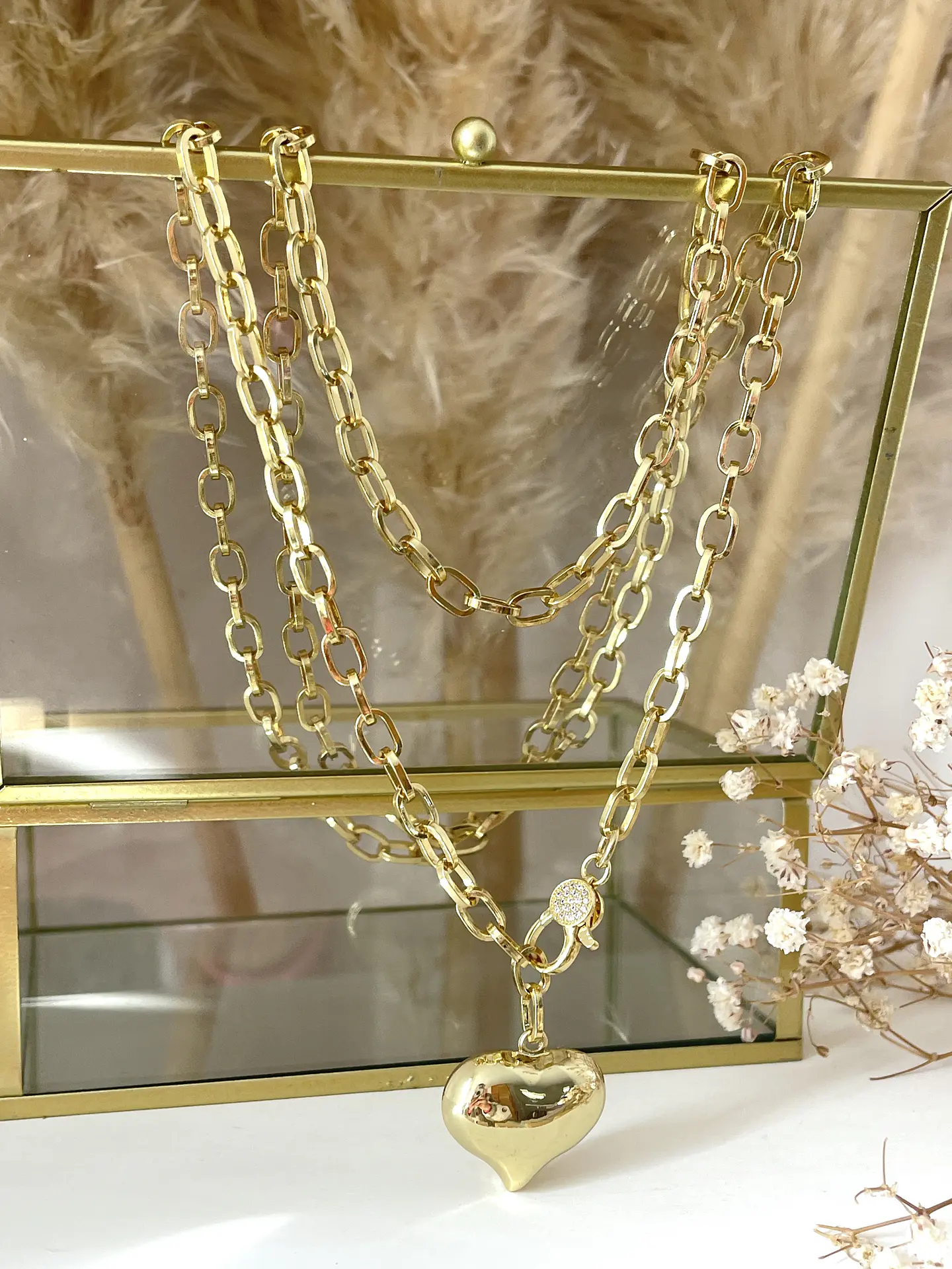 Collar XL Corazón Lariat Gold 4