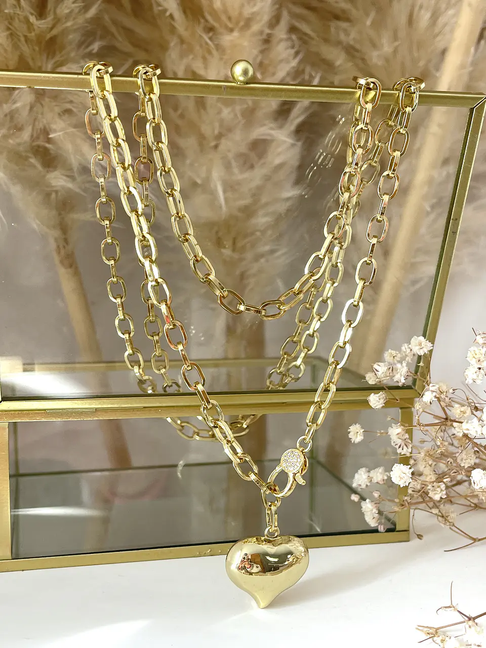 Collar XL Corazón Lariat Gold 4