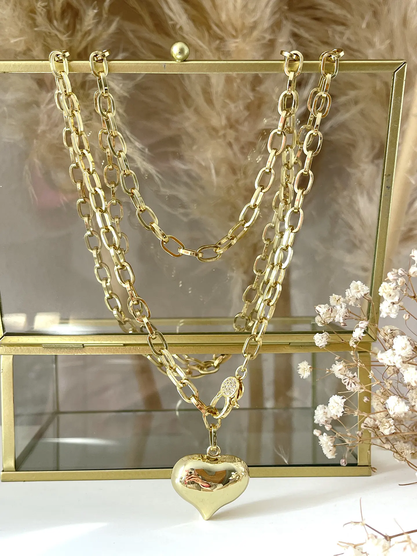 Collar XL Corazón Lariat Gold 5
