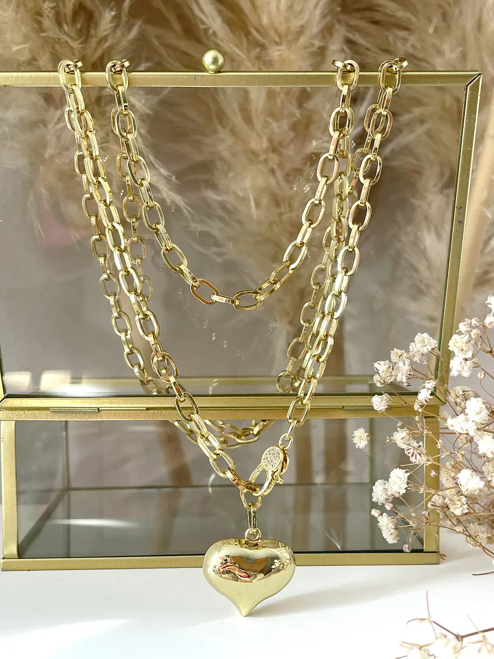 Collar XL Corazón Lariat Gold 5