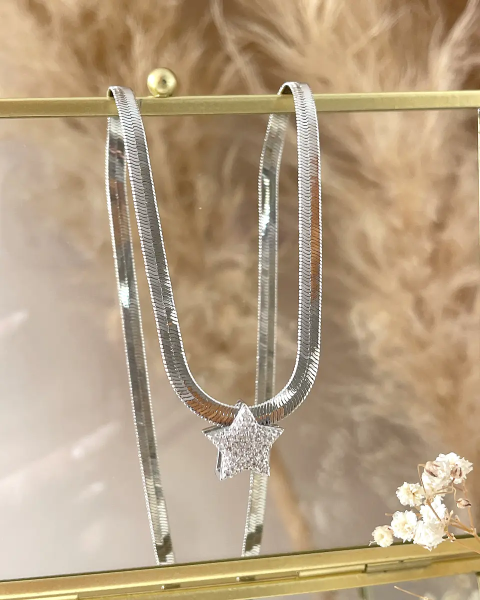 Collar Cinta Estrella Circones Silver 3