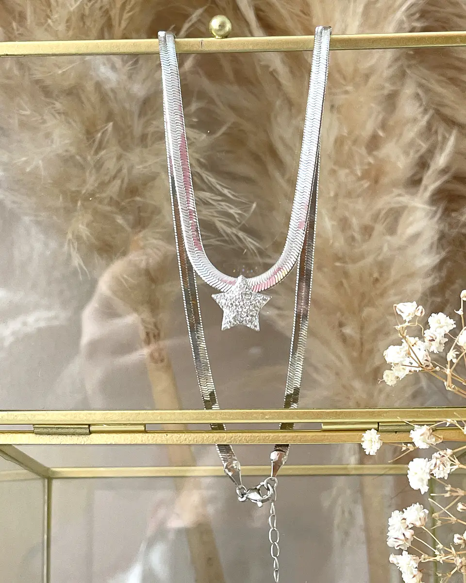 Collar Cinta Estrella Circones Silver 4