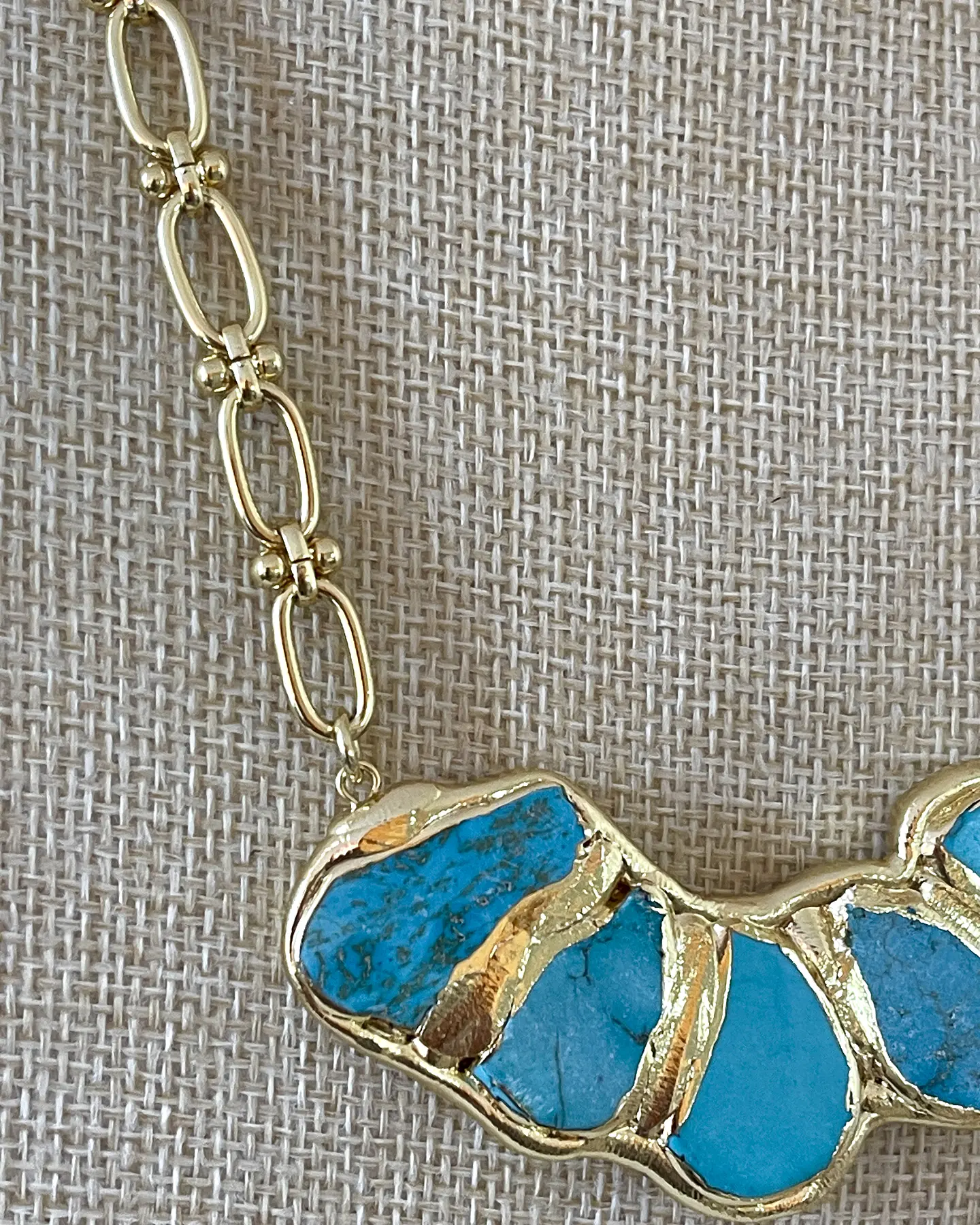 Collar Marina Placa Turquesa Gold  7
