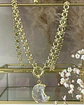 Collar Luna Cuarzo Punto luz eslabones mixtos Gold  - Miniatura 2