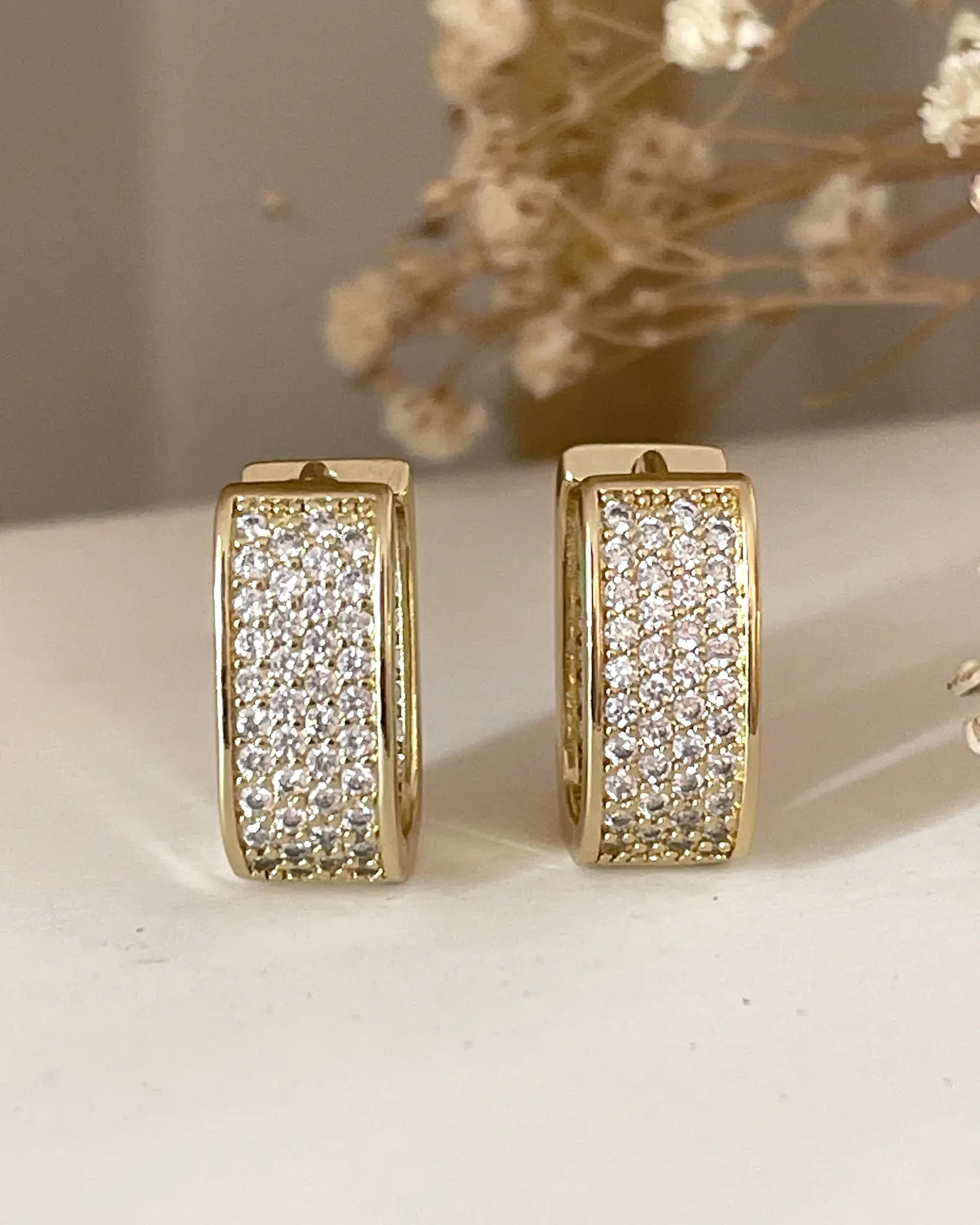 Aros Luxury Rectangulares Circones Gold 2
