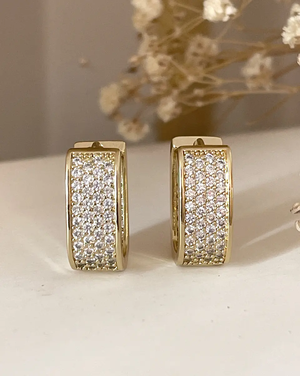 Aros Luxury Rectangulares Circones Gold 2
