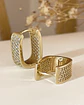 Aros Luxury Rectangulares Circones Gold - Miniatura 3