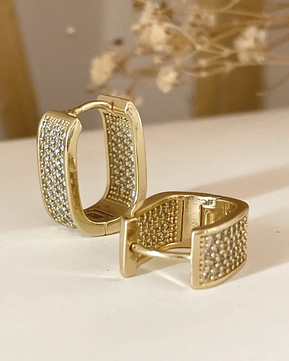 Aros Luxury Rectangulares Circones Gold 3