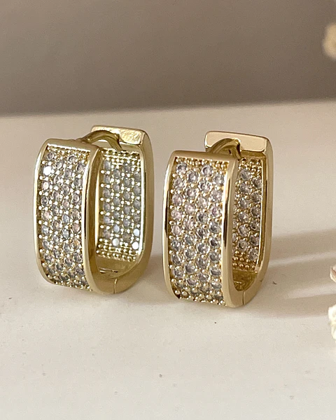Aros Luxury Rectangulares Circones Gold
