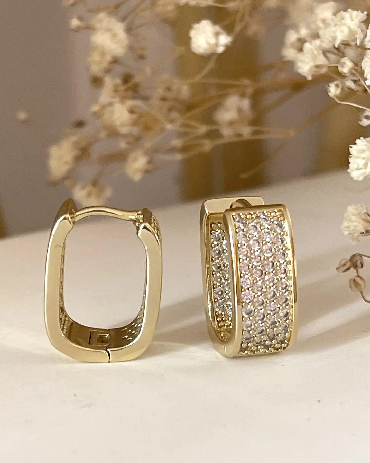 Aros Luxury Rectangulares Circones Gold 4