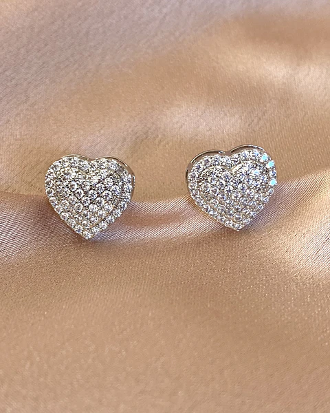 Aros Corazón Circones Silver