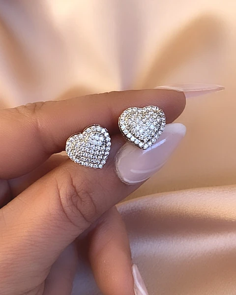 Aros Corazón Circones Silver