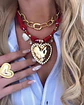 Pack de Collares Bandana Roja Multidije +Cadena Martillada Gold - Miniatura 3