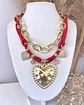 Pack de Collares Bandana Roja Multidije +Cadena Martillada Gold - Miniatura 2