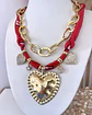 Pack de Collares Bandana Roja Multidije +Cadena Martillada Gold - Miniatura 4