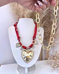 Pack de Collares Bandana Roja Multidije +Cadena Martillada Gold - Miniatura 5