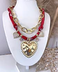 Pack de Collares Bandana Roja Multidije +Cadena Martillada Gold - Miniatura 7