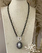 Collar Dije Nácar circones  eslabones Grafito Black - Miniatura 5