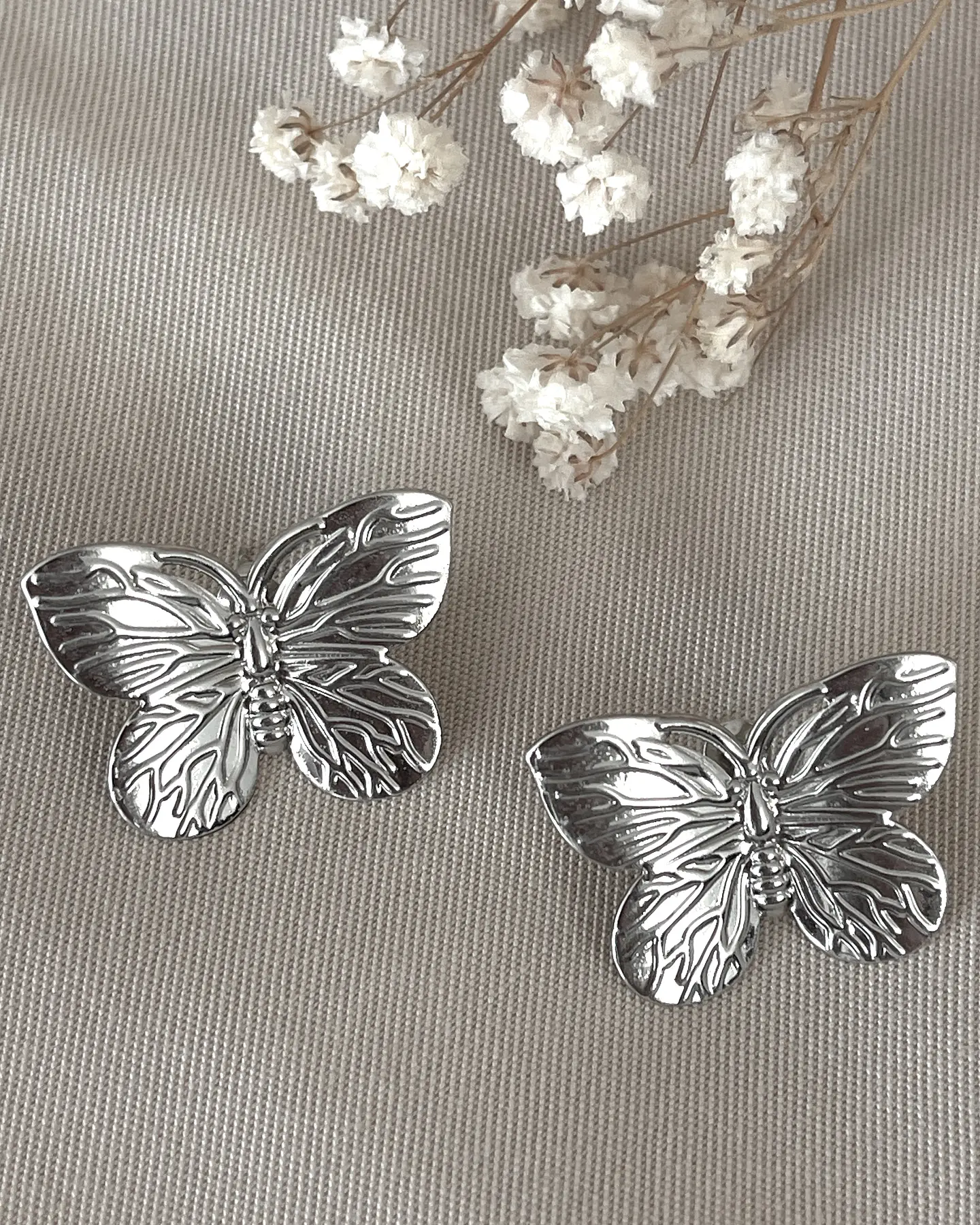 Aros Mariposa solitaria Silver 1