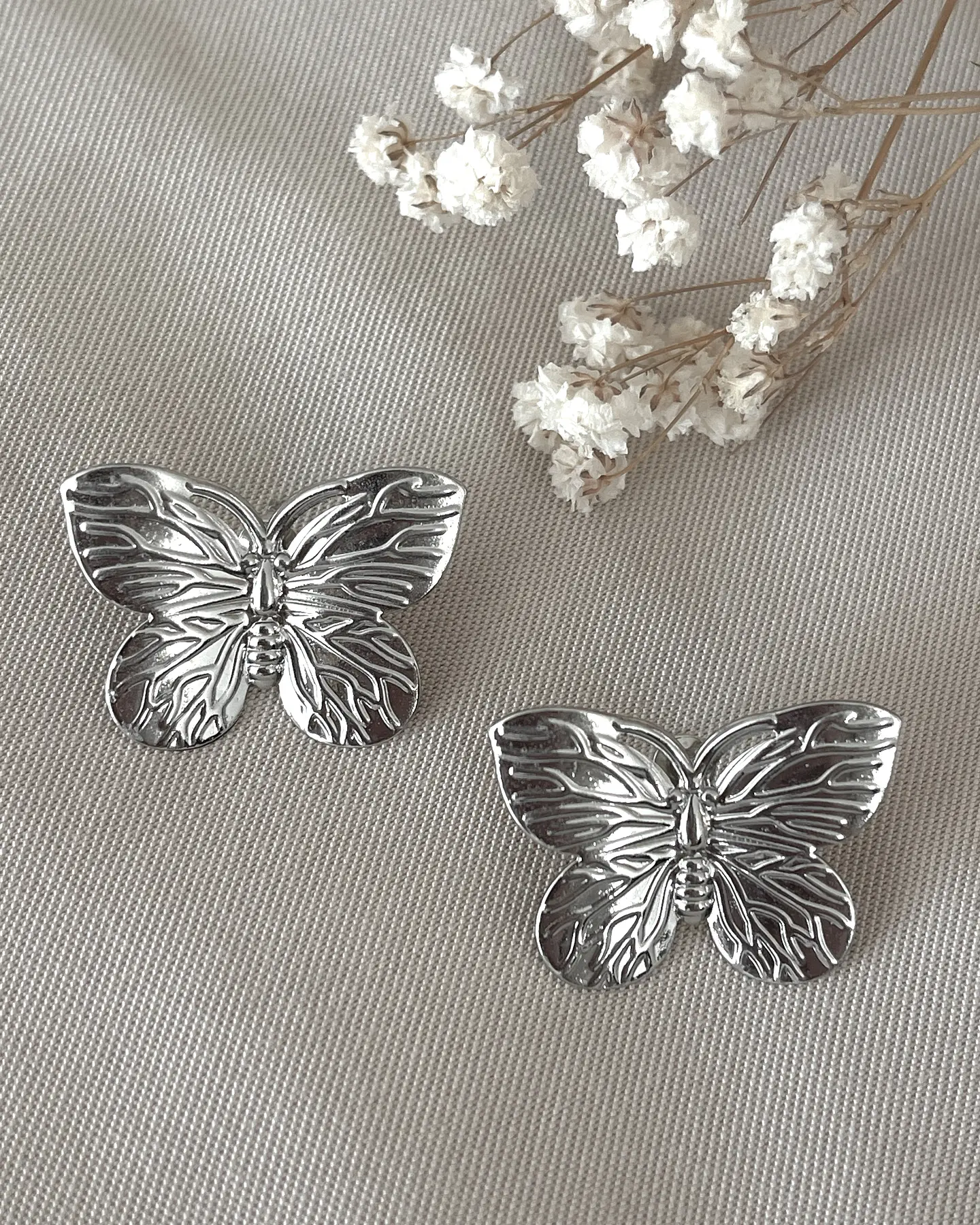 Aros Mariposa solitaria Silver 3