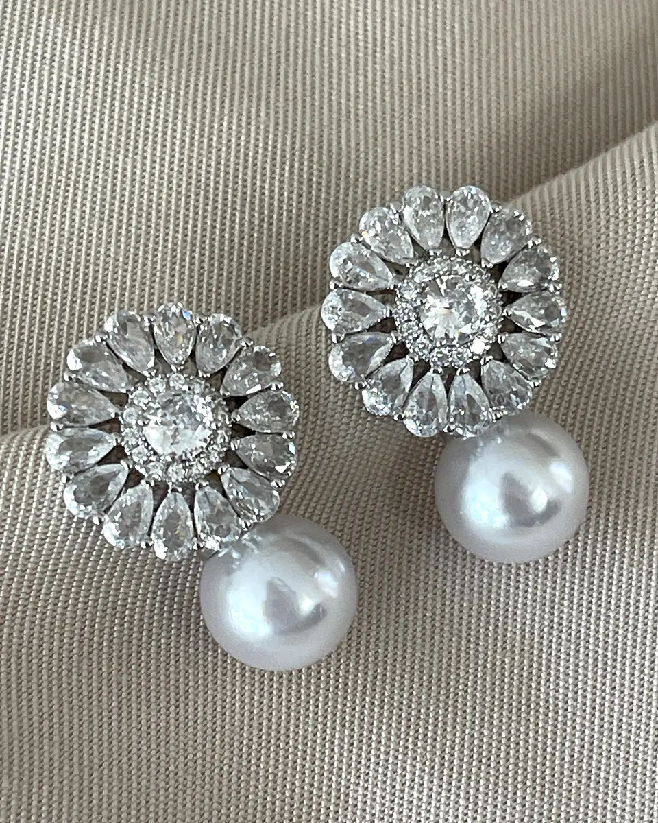 Aros Praga Perla y Circones Silver  1