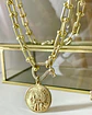 Collar Medalla Francesa Eslabones Tiffany conector Luxury gold - Miniatura 2