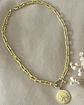Collar Medalla Francesa Eslabones Tiffany conector Luxury gold - Miniatura 3