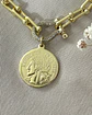 Collar Medalla Francesa Eslabones Tiffany conector Luxury gold - Miniatura 6