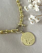 Collar Medalla Francesa Eslabones Tiffany conector Luxury gold - Miniatura 1