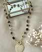 Collar Amatistas Pulidas Corazón Circones Gold - Miniatura 3