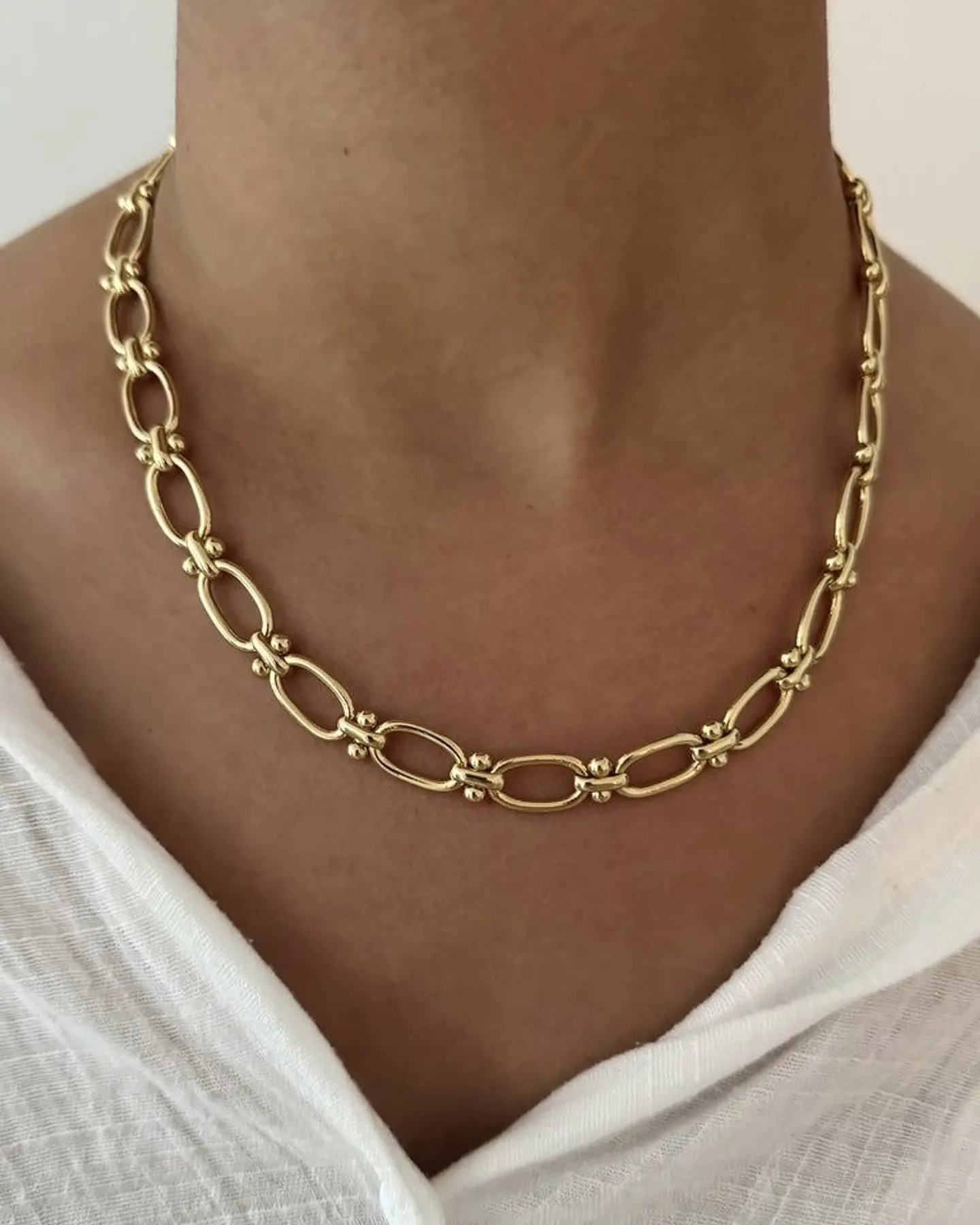 Collar Leia eslabones mixtos gold 1