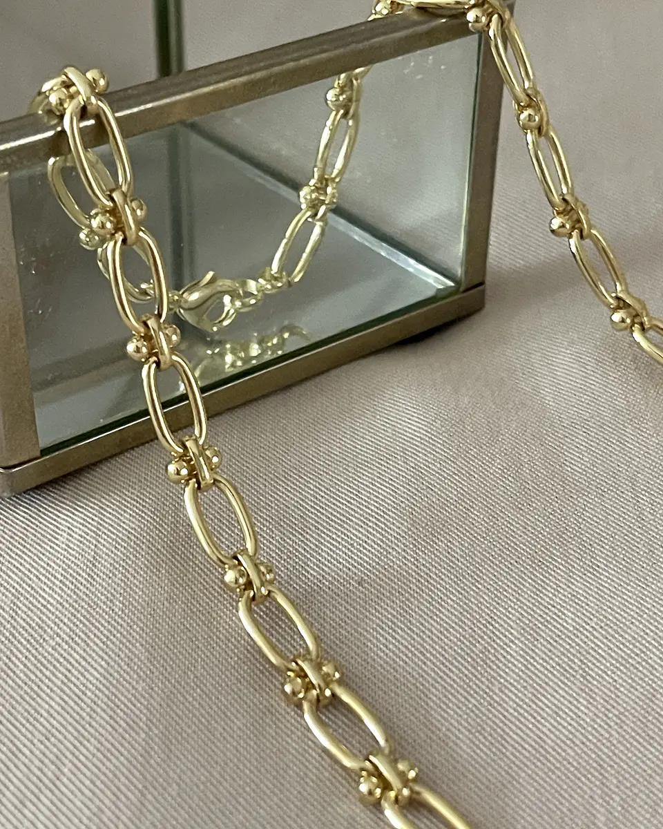 Collar Leia eslabones mixtos gold 3