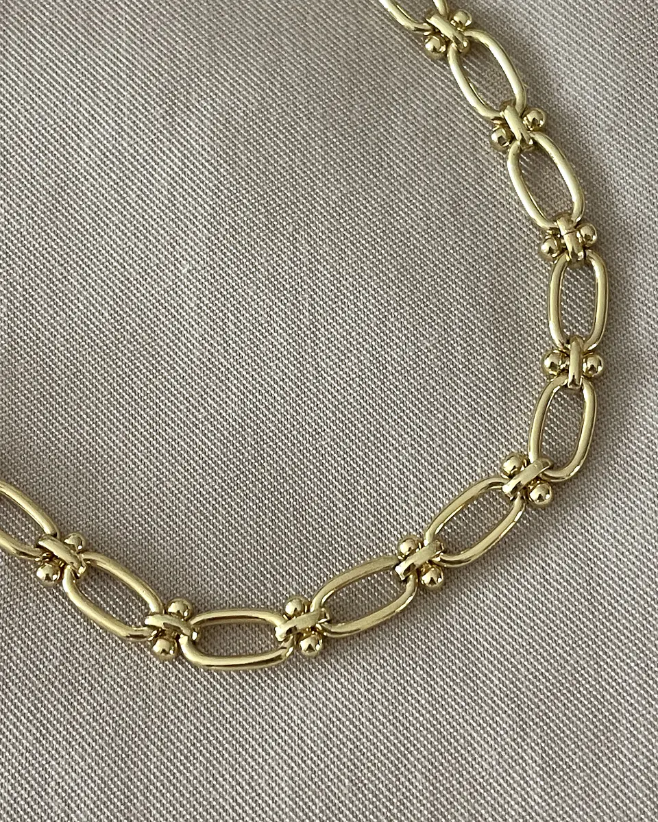 Collar Leia eslabones mixtos gold 4