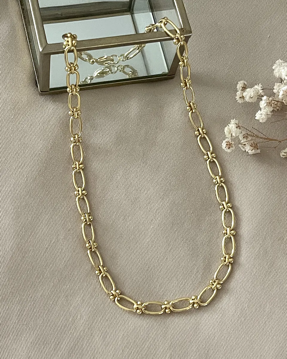 Collar Leia eslabones mixtos gold 2