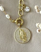 Collar Medalla Virgen Circones con perlas y eslabones gold - Miniatura 5