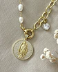 Collar Medalla Virgen Circones con perlas y eslabones gold - Miniatura 1